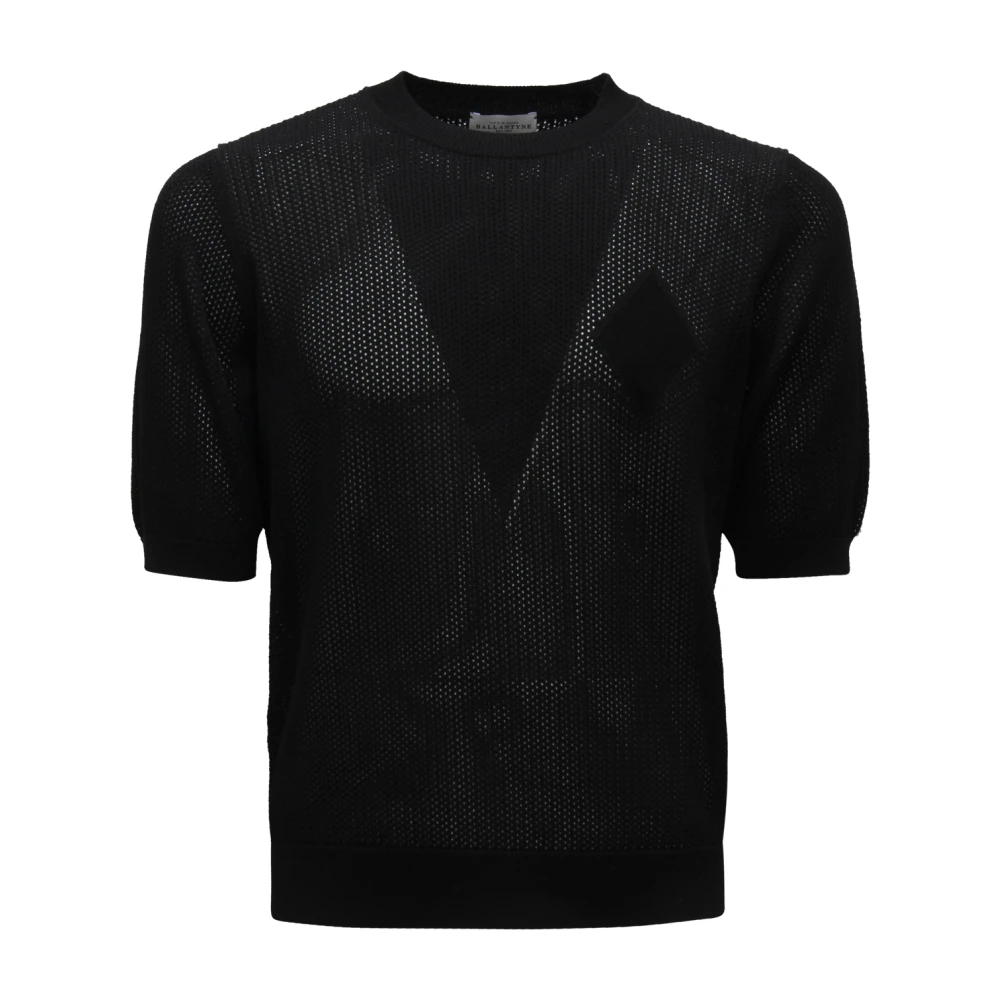 Ballantyne Herren Schwarz - Perforierter Er Pullover - Knitwear - K -L