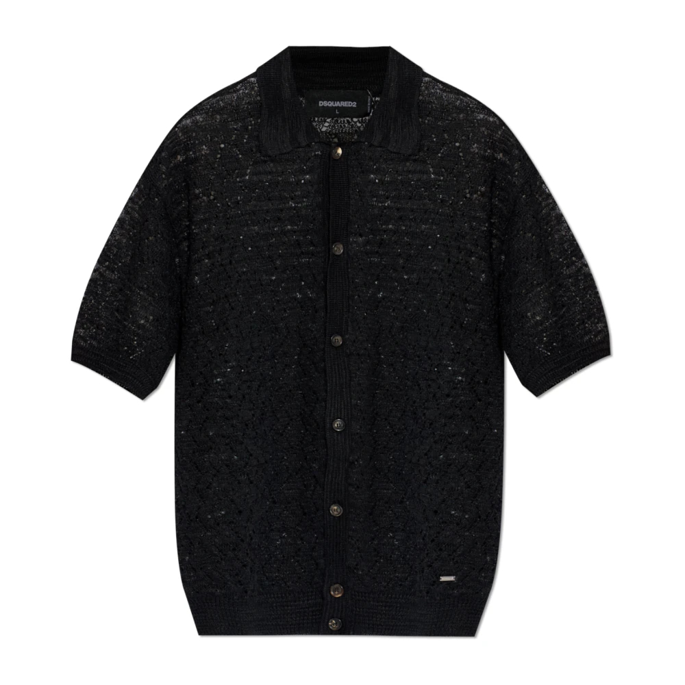 Dsquared2 Herren Schwarz - Kurzärmliger Cardigan - Knitwear - K - L