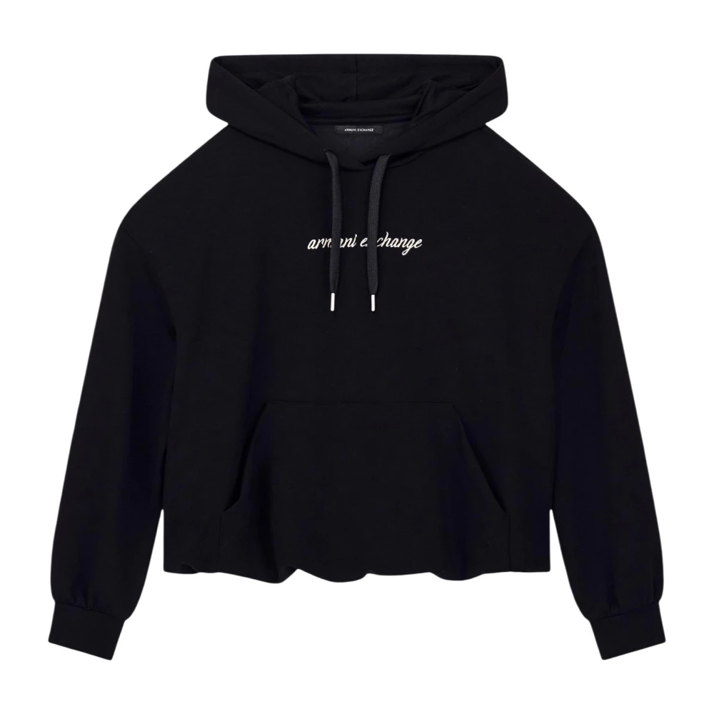 Armani Exchange Damen Schwarz - Cropped Kapuzenpullover - Sweatshirts & Hoodies - K - Xs