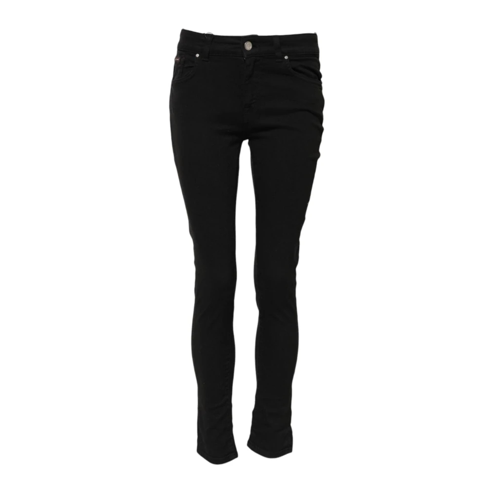 Dolce & Gabbana Damen Schwarz - E Skinny Denim Jeans Mit Logo - Jeans - K - Xs