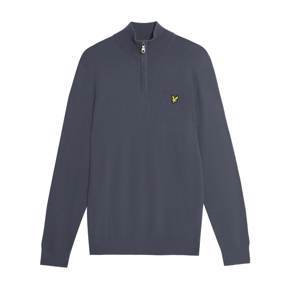 Lyle & Scott Grau Pull Aus Merinowolle Mit Halbem Reißverschluss - Bild 3