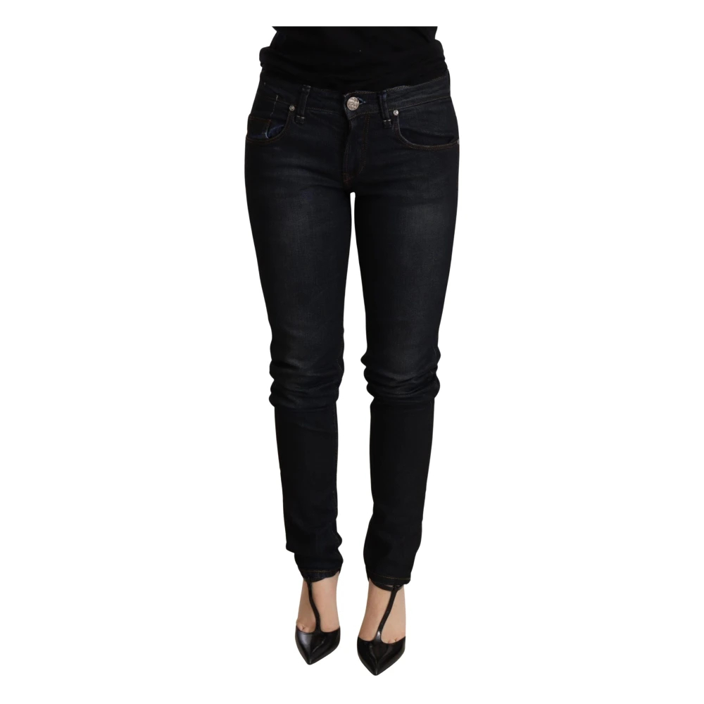 Acht Damen Blau - Low Waist Skinny Denim Hose - Jeans - W28