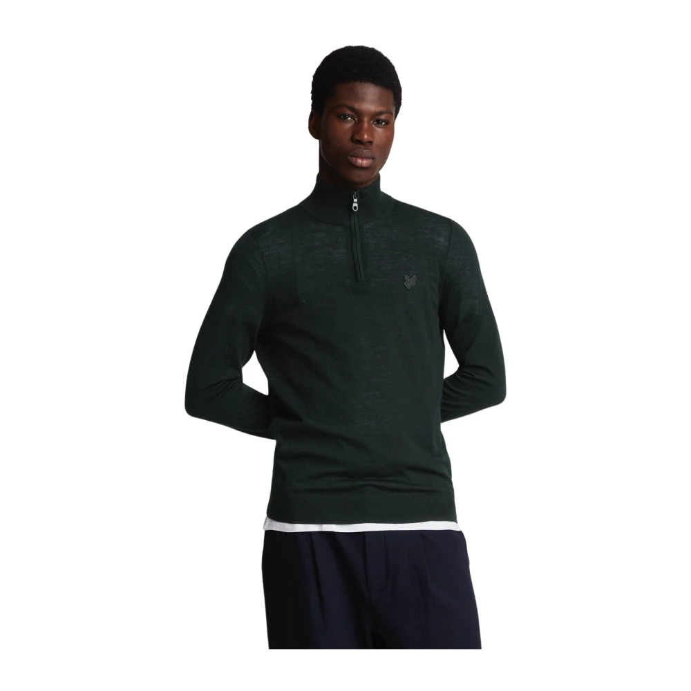 Lyle and Scott Merino Wool 1/4 Zip Jumper en Jet Black, Herren Größe Small - Bild 3