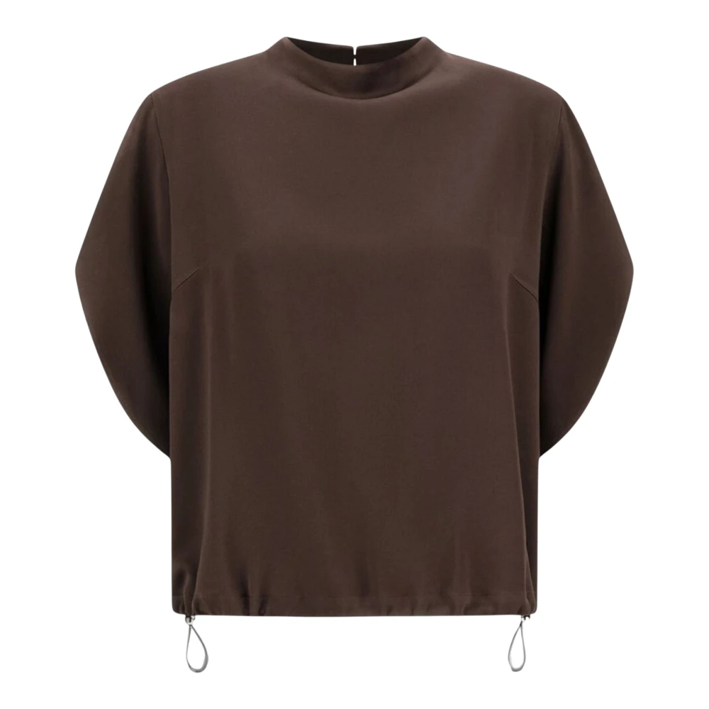 Herno Damen Braun Bluse Aus Satin, Gr. 36 - Bild 3