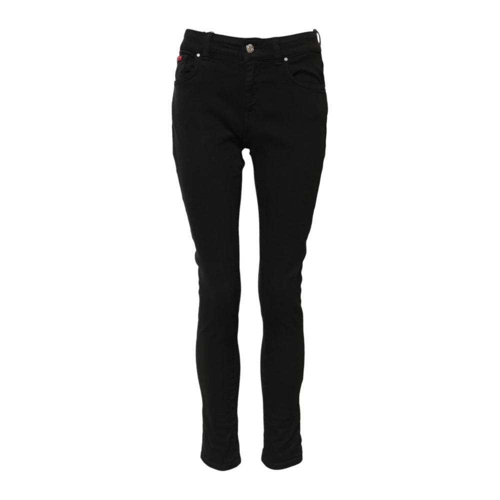 Dolce & Gabbana Damen Schwarz - E Skinny Denim Jeans Mit Logo - Jeans - K - Xs