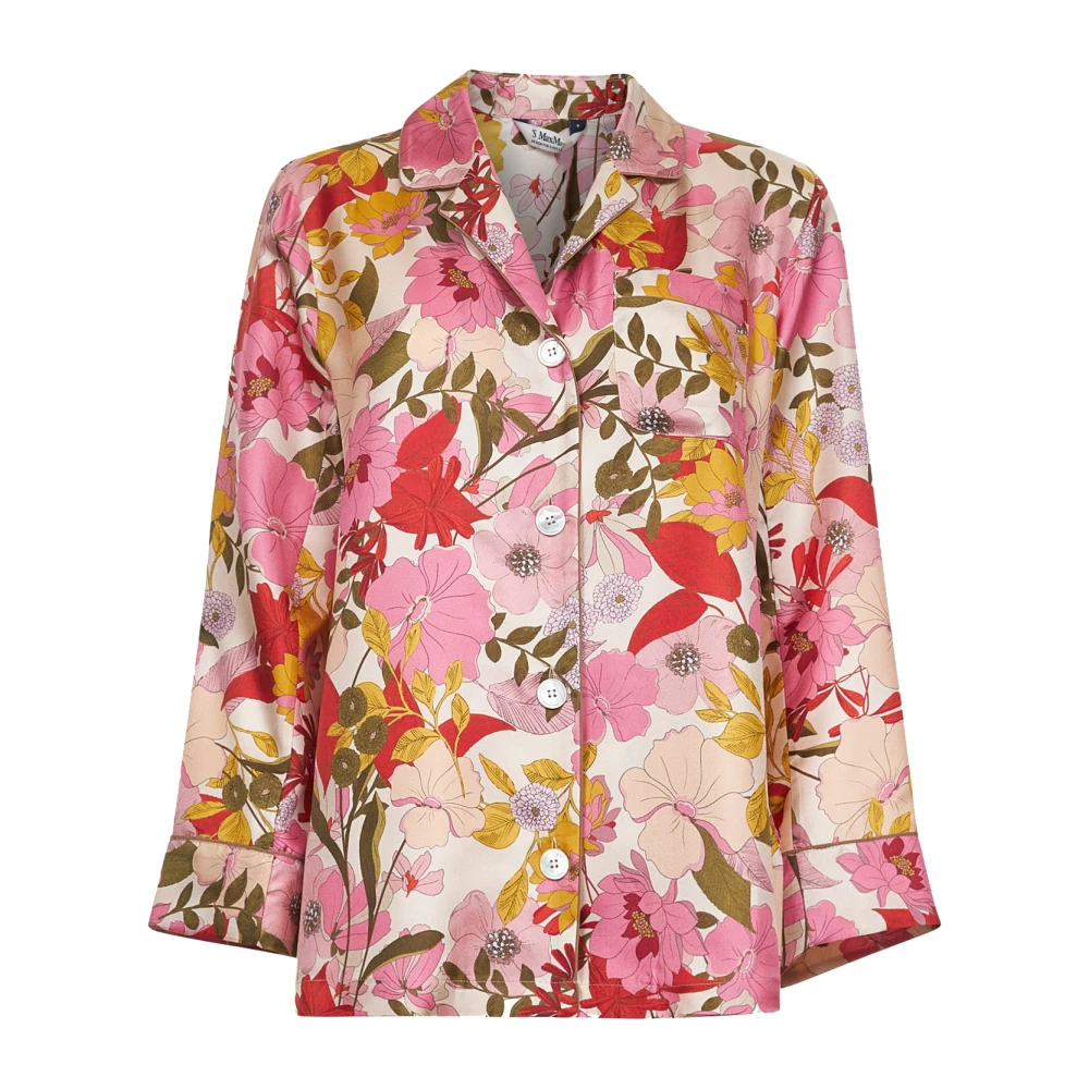 Max Mara Damen Multicolor - Seidenbluse Mit Blumenmuster In Pink - Blouses & Shirts - Mehrfarbig -S