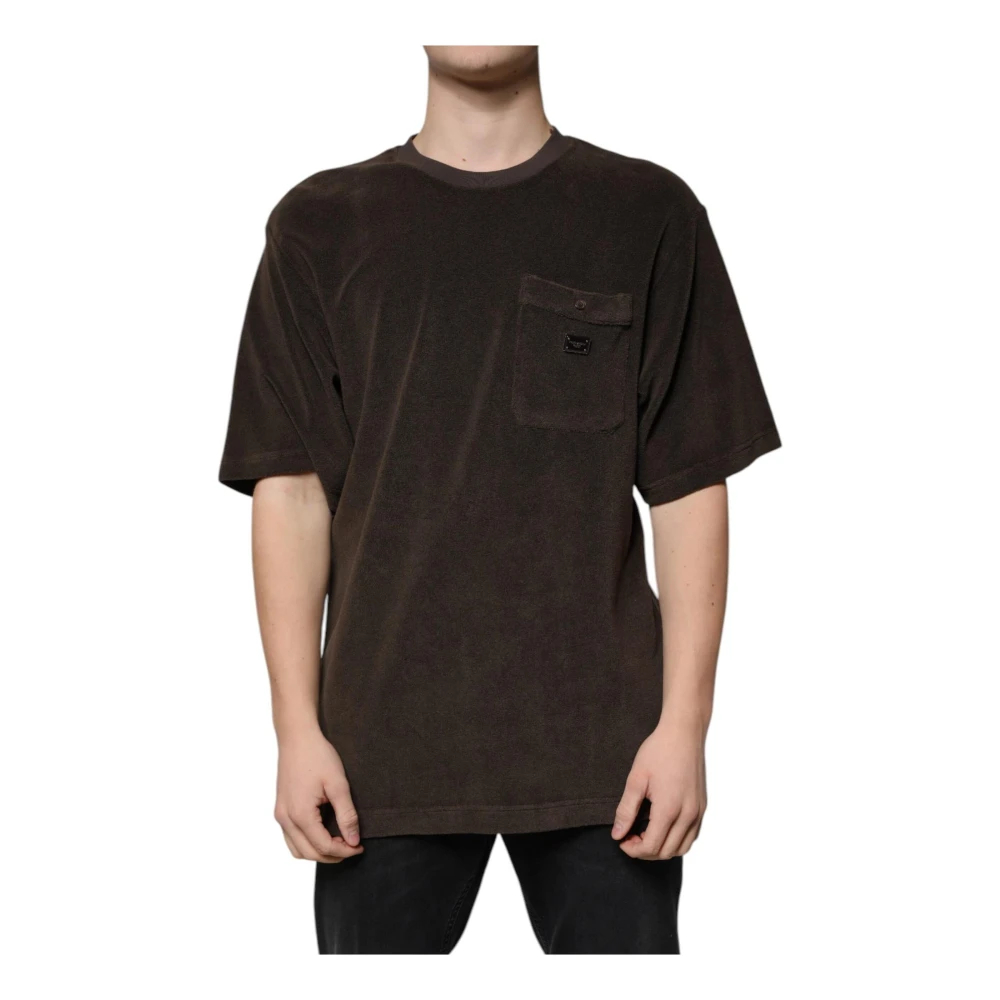 Dolce & Gabbana Herren Braun - Es Baumwoll-Crew-Neck-T-Shirt - Tops - M