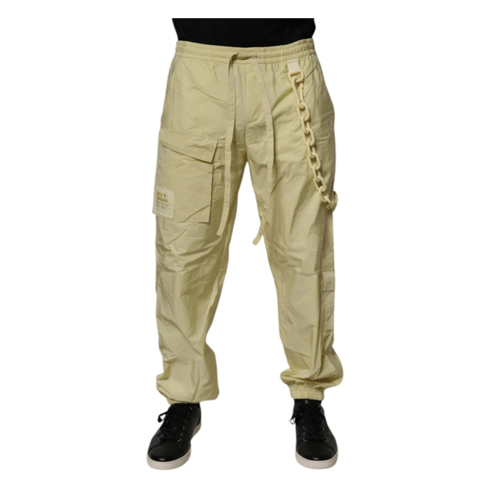 Dolce & Gabbana Herren Gelb - Nylon Cargo Chain Jogger Pants - Trousers - M