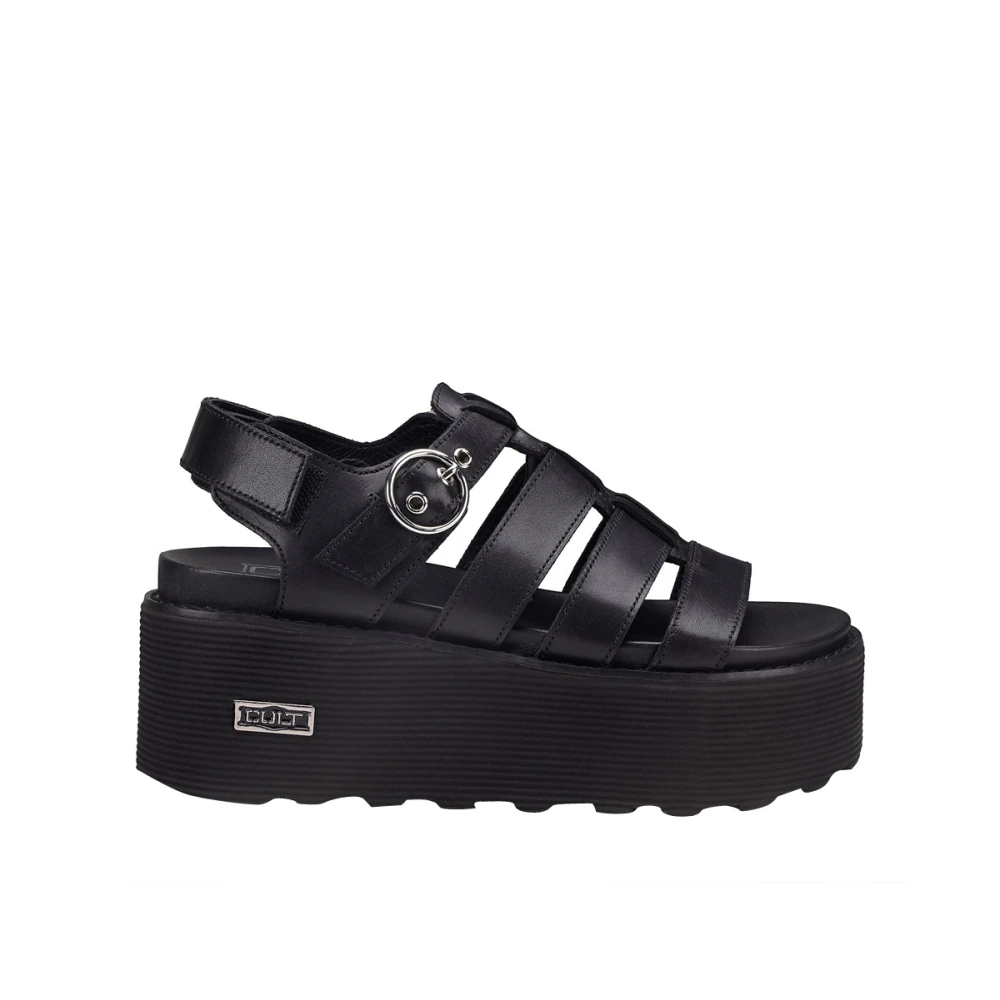 Cult Damen Schwarz - E Nancy Sandalen Plateau Cut-Out - Shoes - K -36 Eu