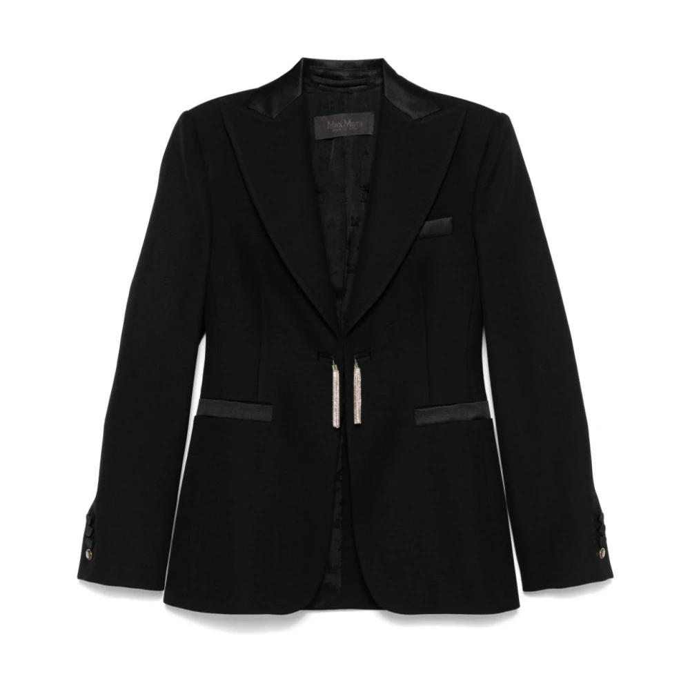 Max Mara - Elegante- Einreihige Jacke Aus Wolle - Jackets - Damen - Schwarzk - Xs