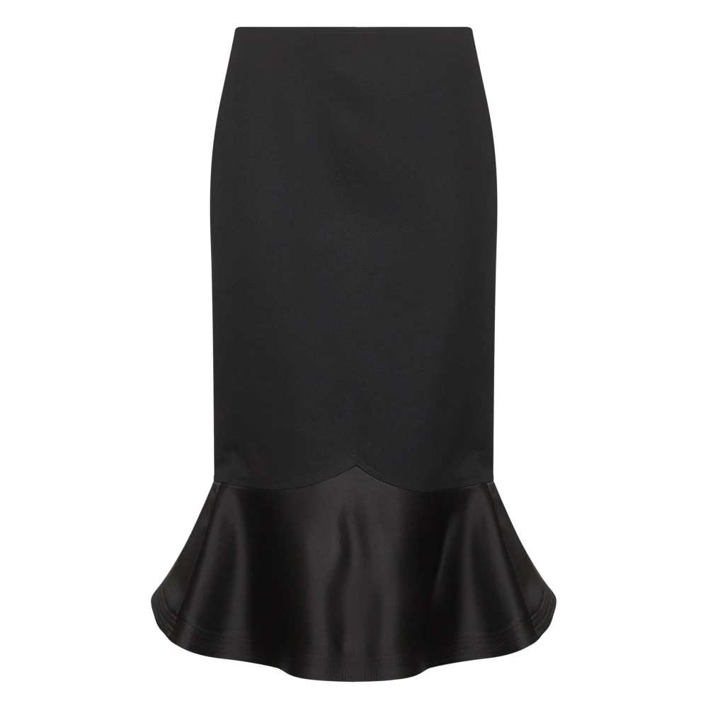 Fendi Damen Schwarz - Er Woll-Peplum-Midi-Rock - Skirts - K - Xs