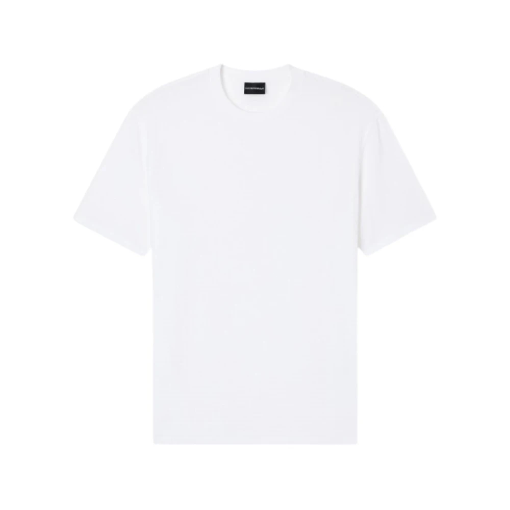 Emporio Armani Herren Weiß - T-Shirt Rundhals Jersey Jacquard-Strick - Tops - S