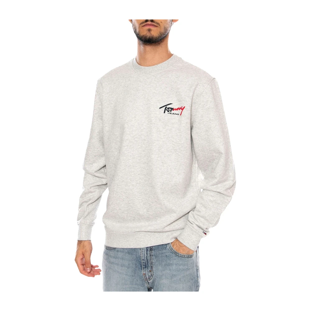 Tommy Jeans Herren Grau – Sweatshirt In Hell Mit Logo - Bild 5