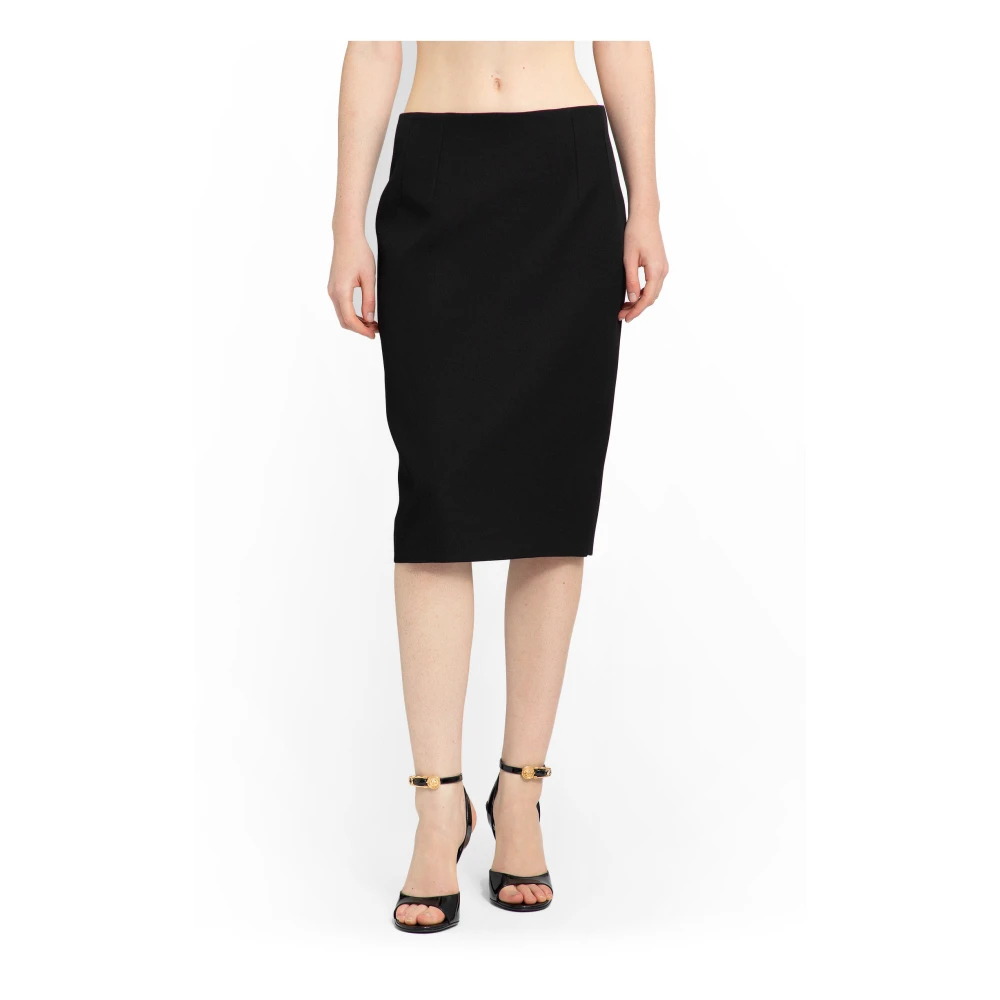 Versace Damen Schwarz - Er Grain De Poudre Wollrock - Skirts - K - S