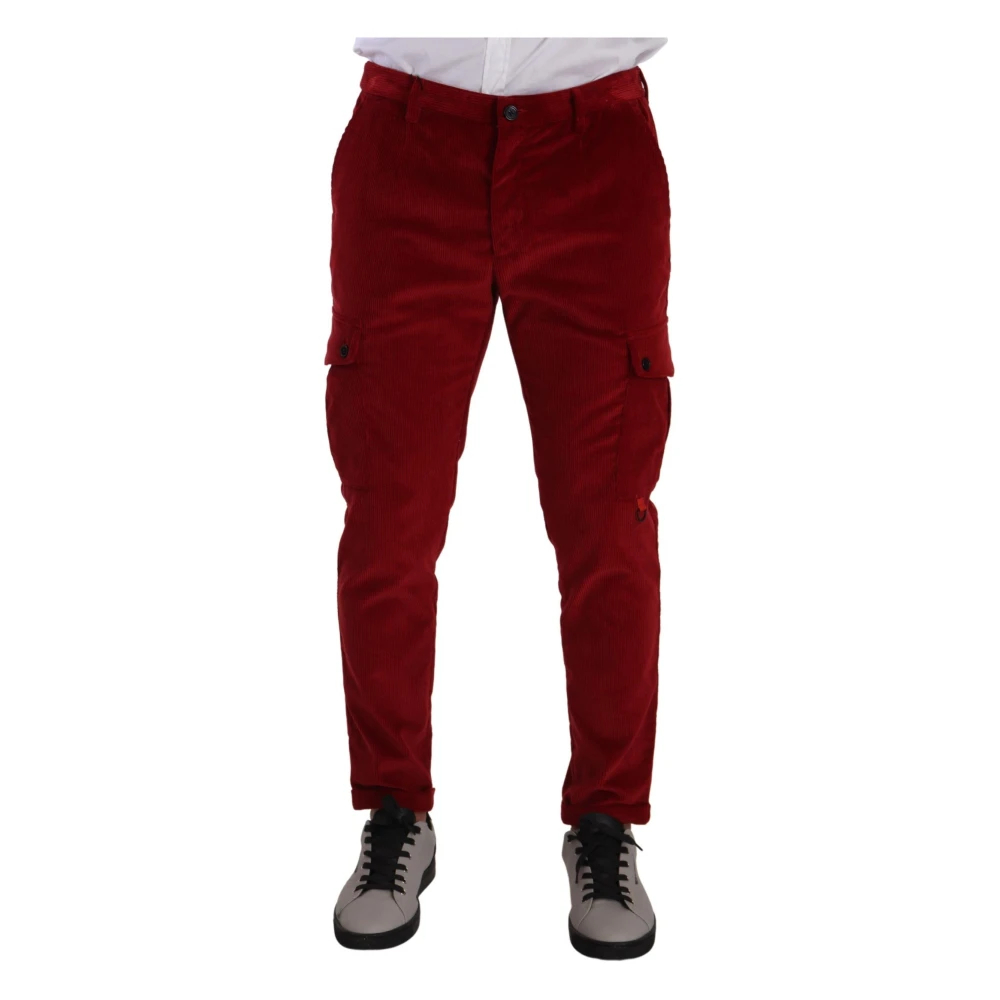Dolce & Gabbana Herren Rot - E Corduroy Cargo Skinny Hose - Trousers - M