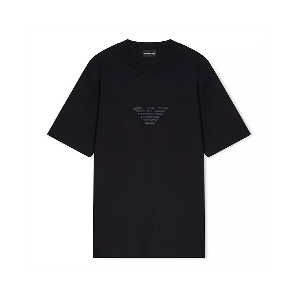 Emporio Armani Herren Schwarz - T-Shirt Aus Pima-Jersey - Tops - K - 2XL