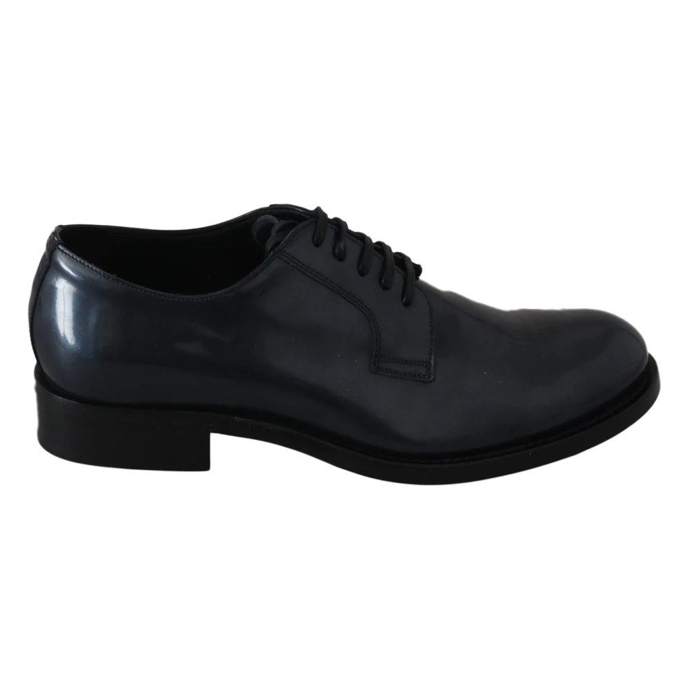 Dolce & Gabbana Herren Blau - Elegante E Lederschuhe Derby-Stil - Shoes - 39 Eu
