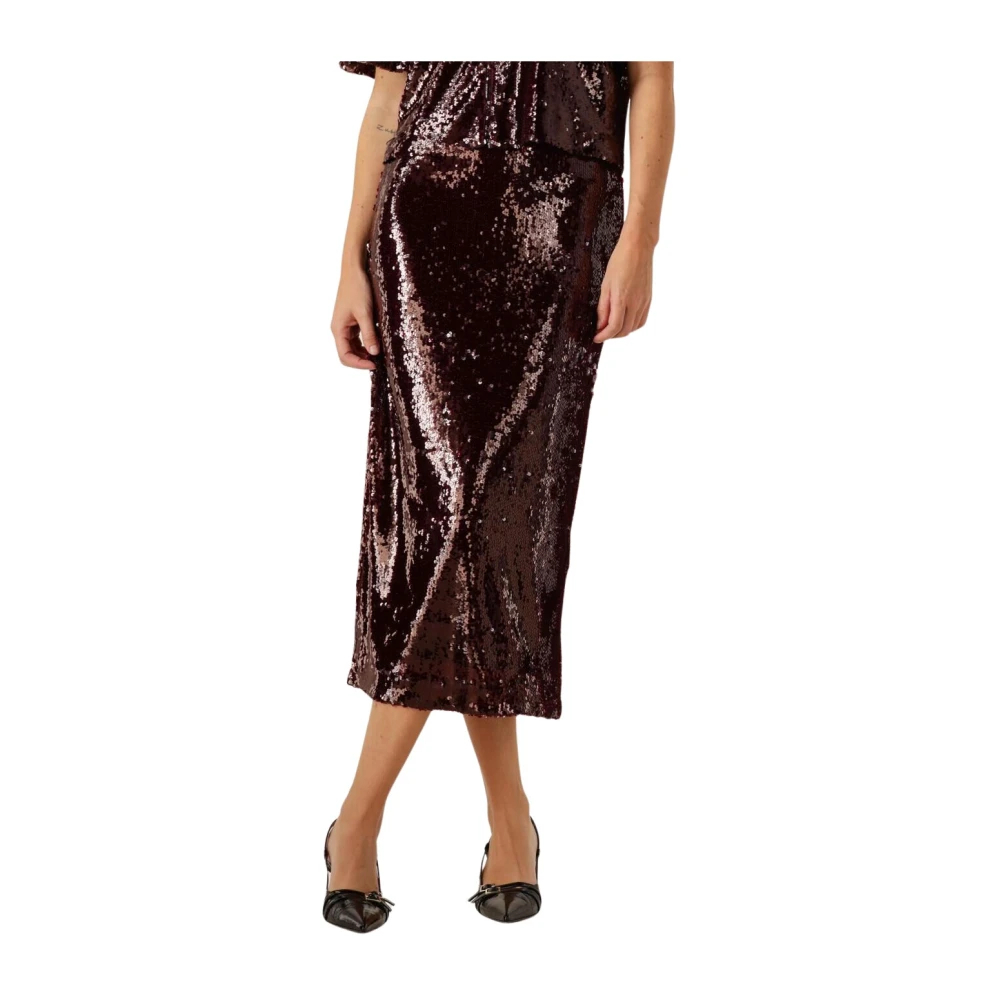 Yas Damen Midi-Röcke Bordeaux Gr. Mittel - Bild 3