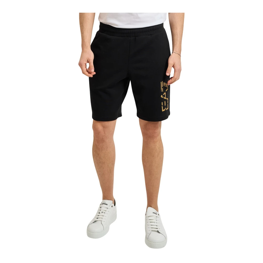 Emporio Armani Herren Schwarz - Bermuda-Shorts Mit Maxi-Logo - Shorts - K - 3XL