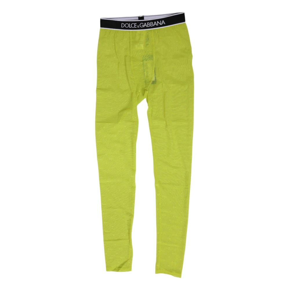 Dolce & Gabbana Damen Grün - Neongrüne Spitzen-Leggings Hose Unterwäsche - Trousers - S