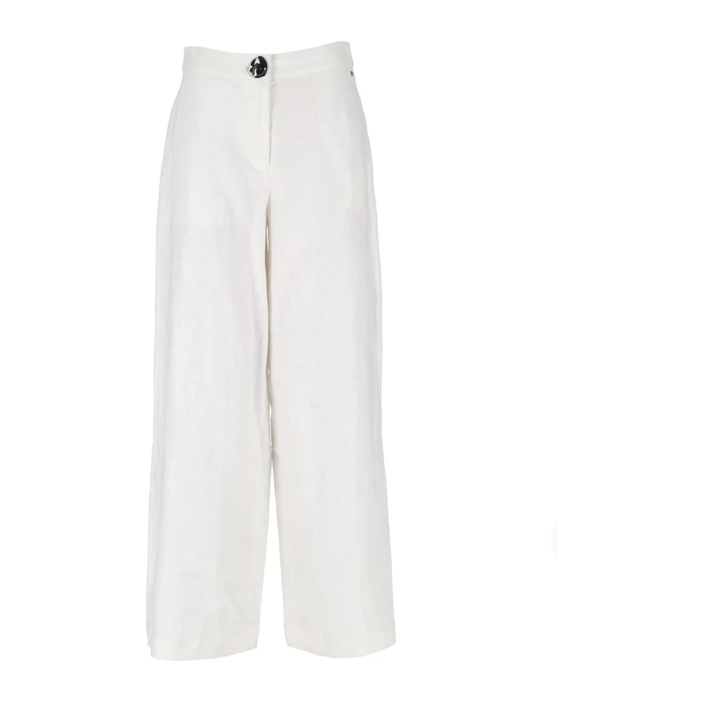 Armani Exchange Damen Weiß - Leinen-Twill Palazzo Hose - Trousers - S