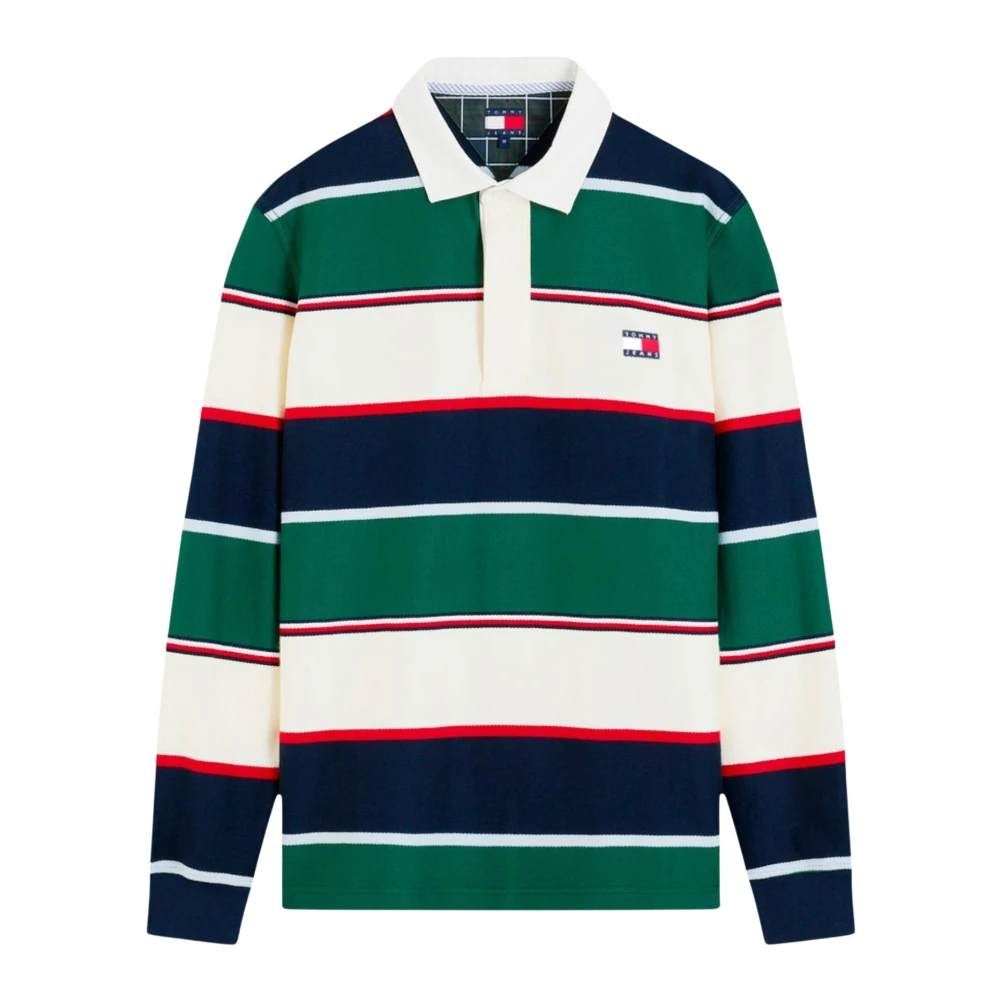 Tommy Jeans Herren Grün Rugbyshirt "Tjm Relaxed Varsity Stripe Rugby", Gr. Xl, Bunt (Velvet Stripe), Jersey, Obermaterial: 100% Baumwolle, Relaxed... - Bild 3