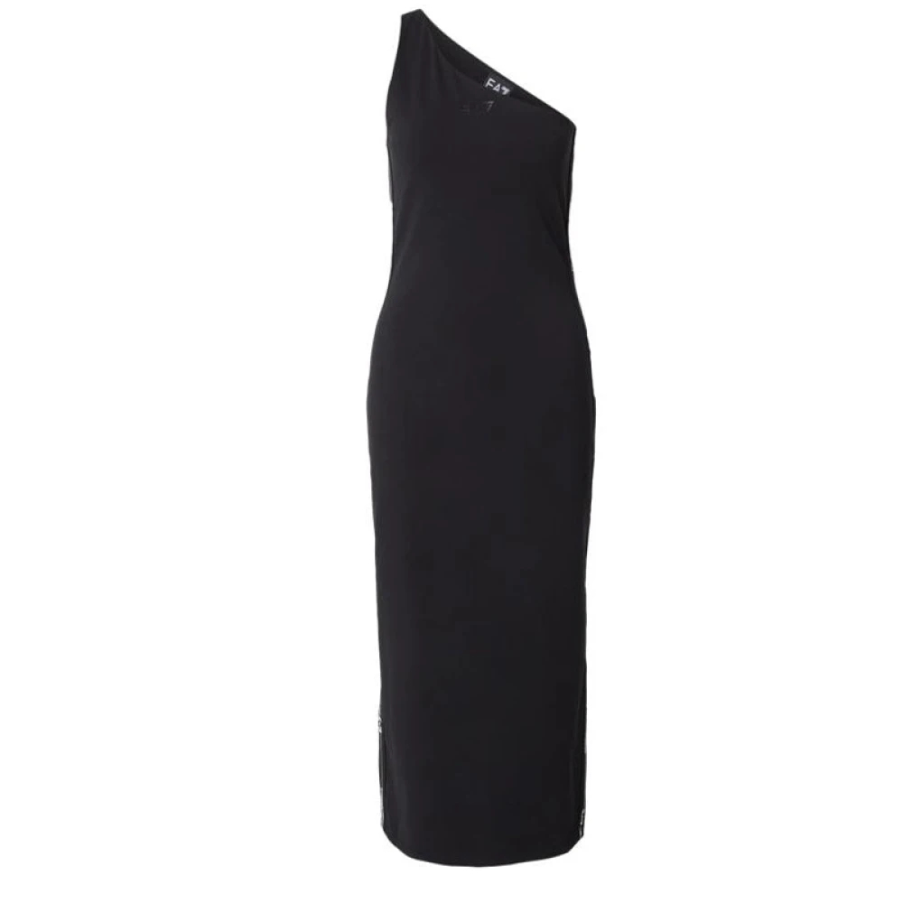 Emporio Armani Damen Schwarz - Logo Series Stretch Jersey One-Shoulder Kleid - Dresses - K - S