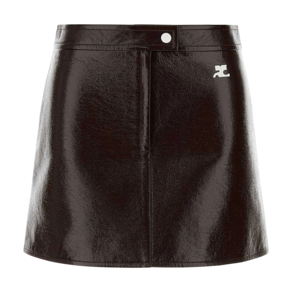 Courrèges Damen Braun - Reedition Vinyl Minirock - Skirts - Xs