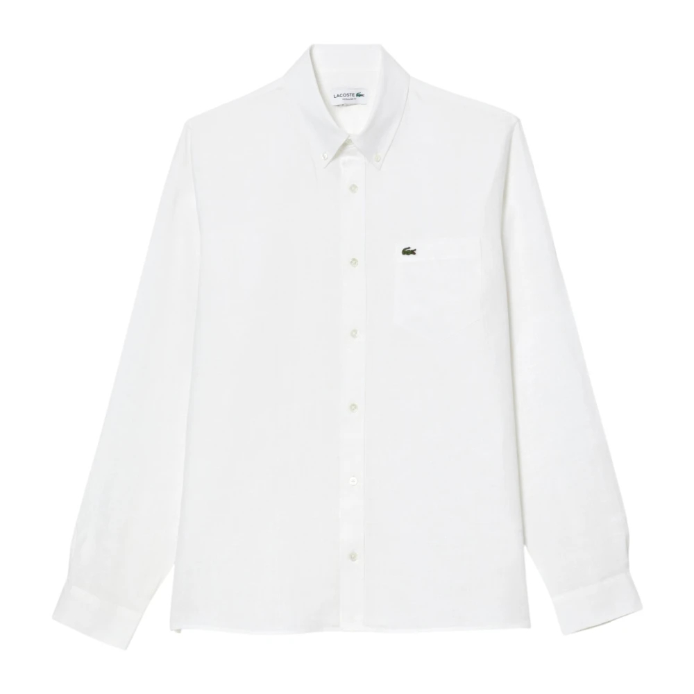 Lacoste Herren Weiß - Leinenhemd Regular Fit - Shirts - 3XL