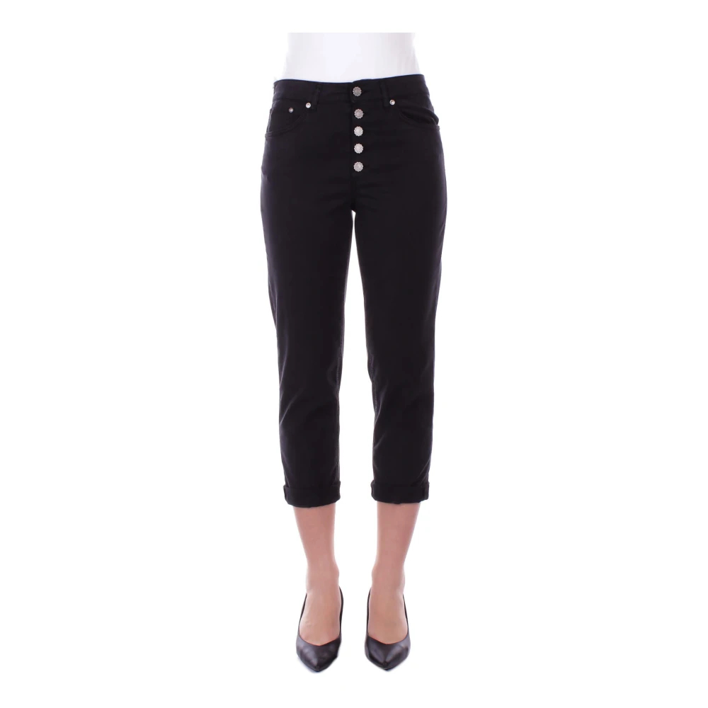 Dondup - Schwarze Hose Mit Knöpfen - Trousers - Damen - Schwarzk - W24