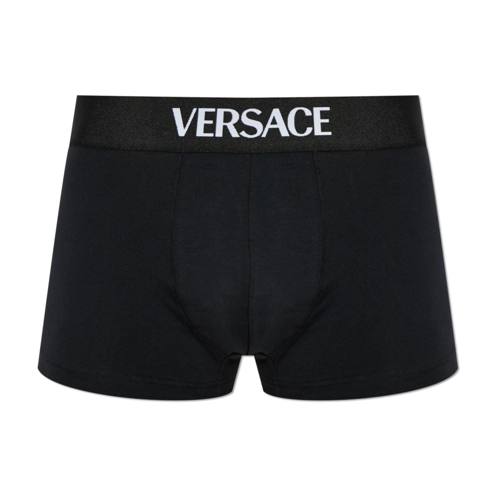 Versace Herren Schwarz - Baumwollboxershorts Mit Logo - Underwear - K - Xl