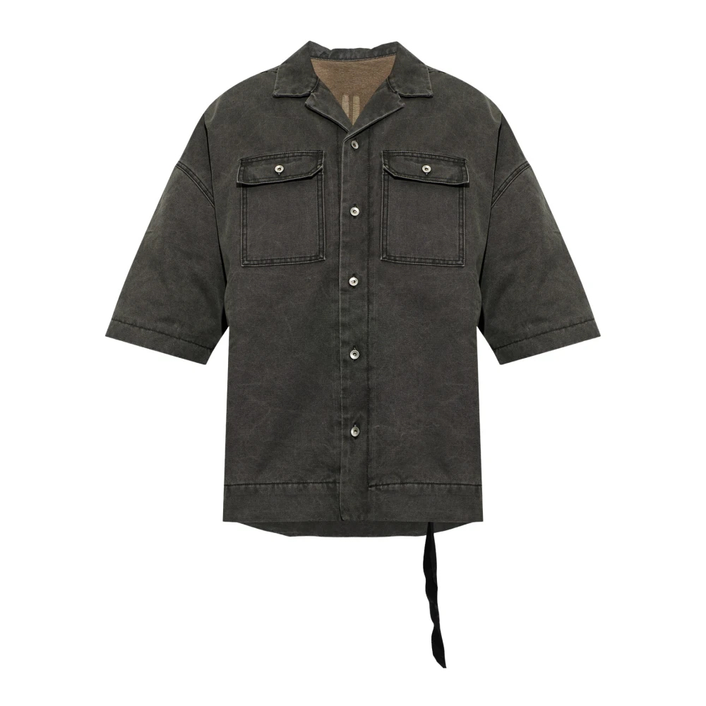 Rick Owens Herren Grau Woven Jacket-Magnum Tommy Shirt - Bild 3