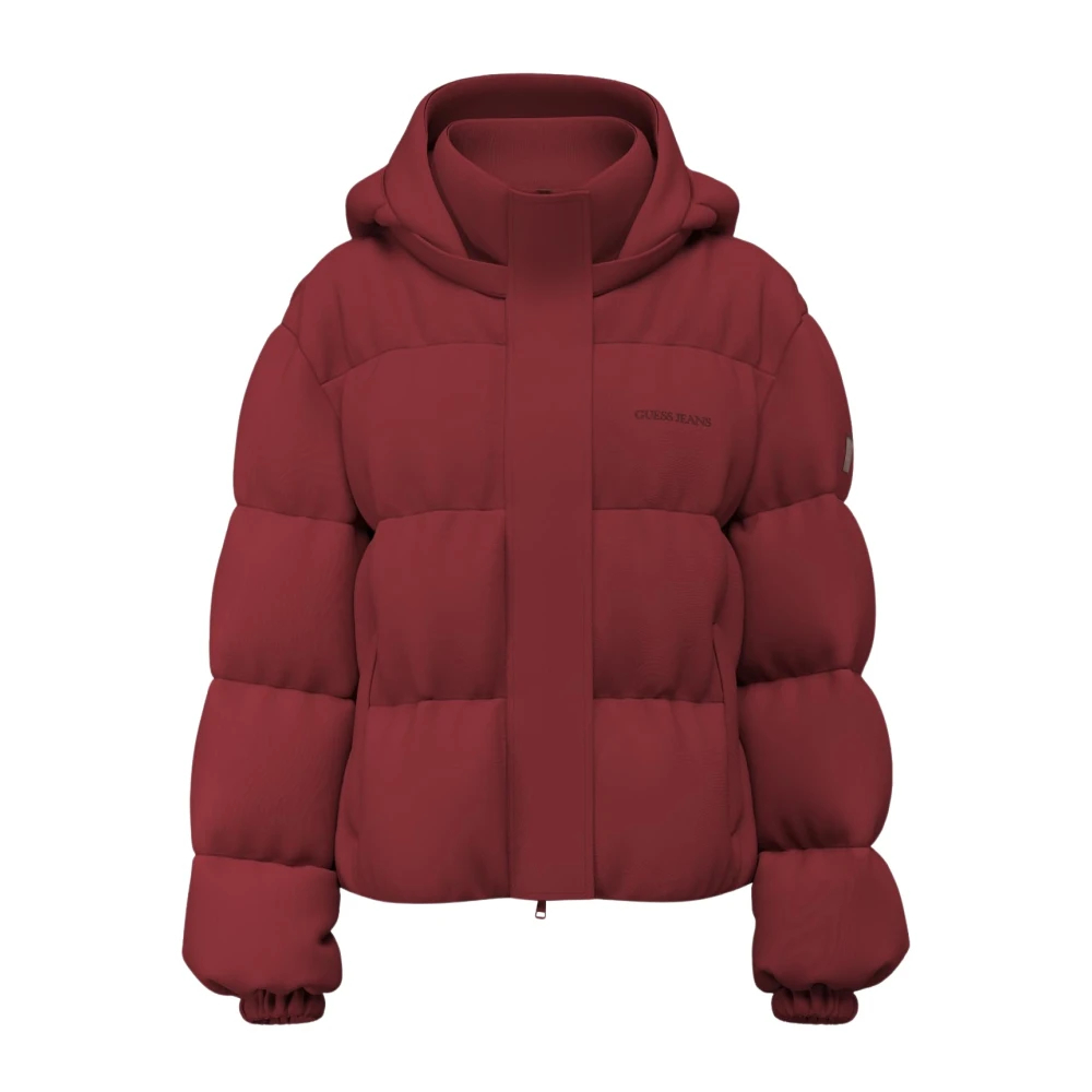 Guess - Cropped Puffer Jacket - Jackets - Damen - Rot - M