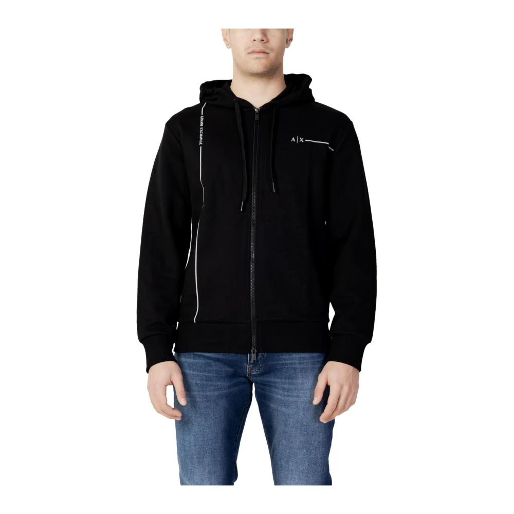 Armani Exchange Herren Schwarz - Zipup Hoodie - Sweatshirts & Hoodies - K - 2XL