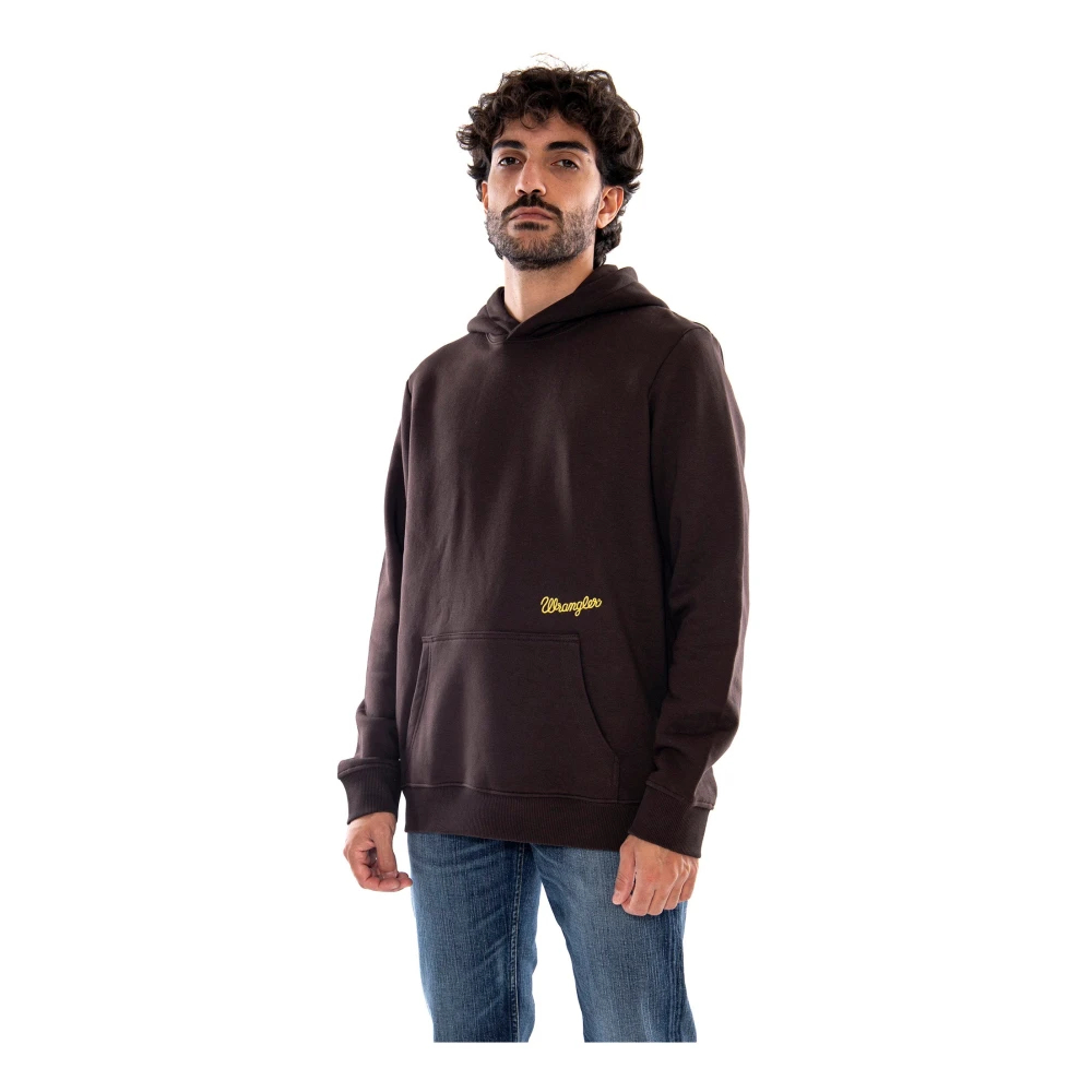 VAN GRAAF Wrangler Herren Schoko Kapuzenpullover Baumwolle Braun, Extra Groß - Bild 6