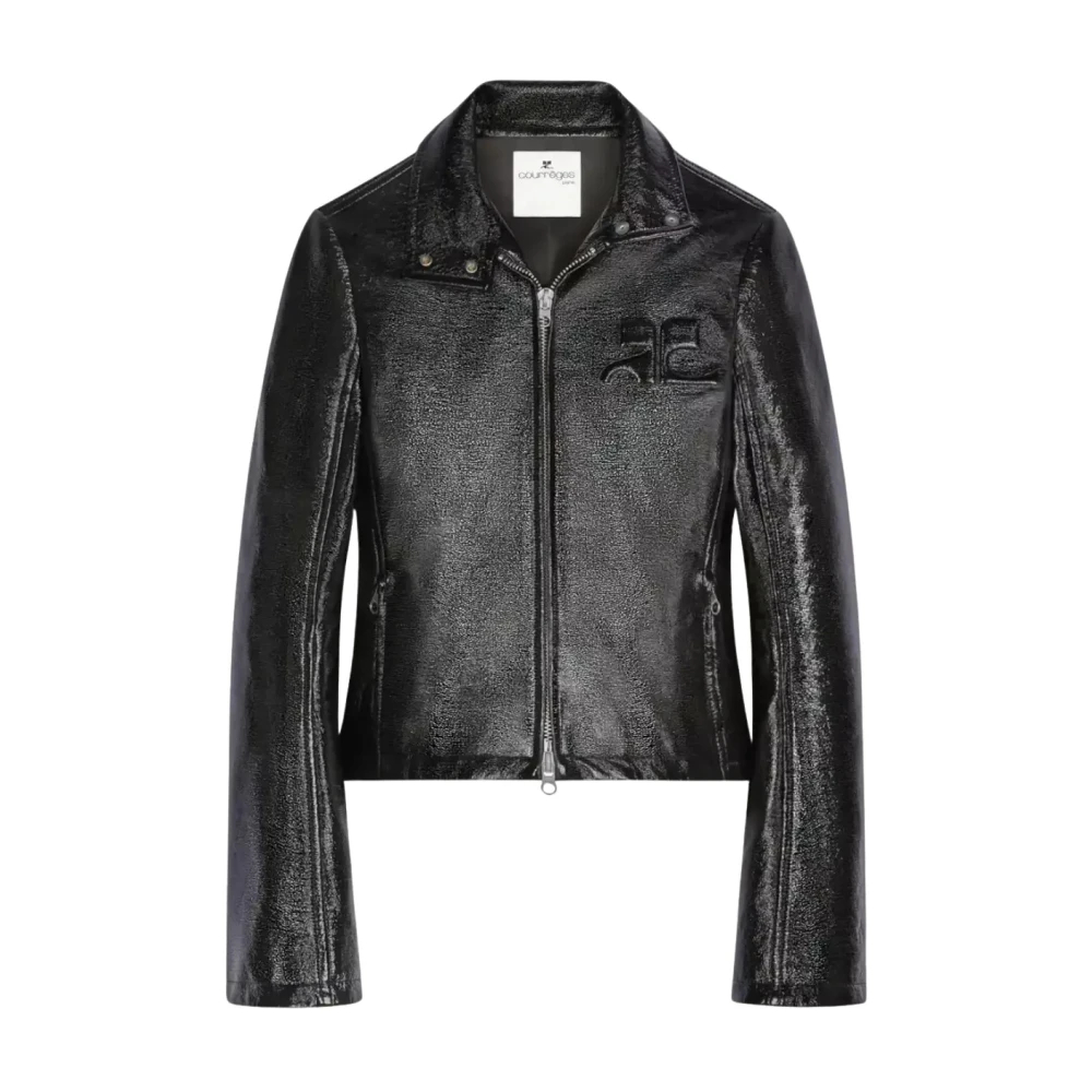 Courrèges Damen Schwarz - E Vinyljacke - Jackets - K - S