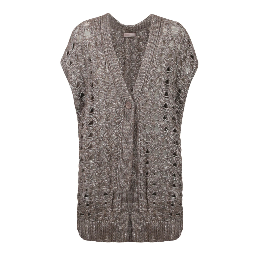 Herno Damen Braun - Ärmelloser Cardigan - Knitwear - L