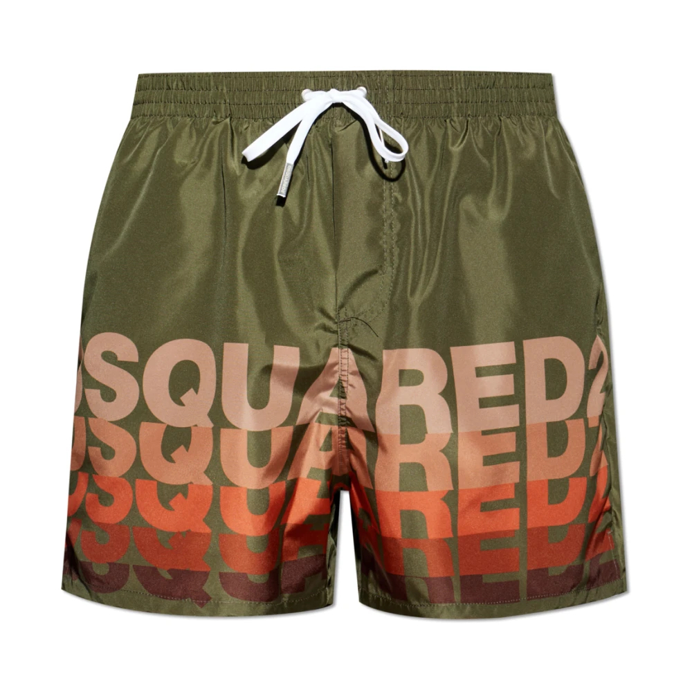 Dsquared2 Herren Grün - Logo Badeshorts - Swimwear - L