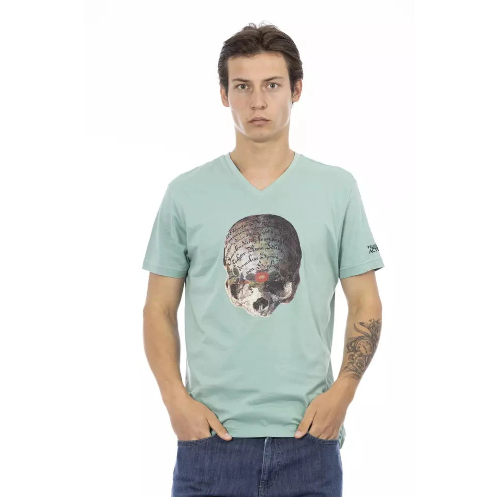 Trussardi Herren Grün - Es V-Ausschnitt T-Shirt - Tops - S