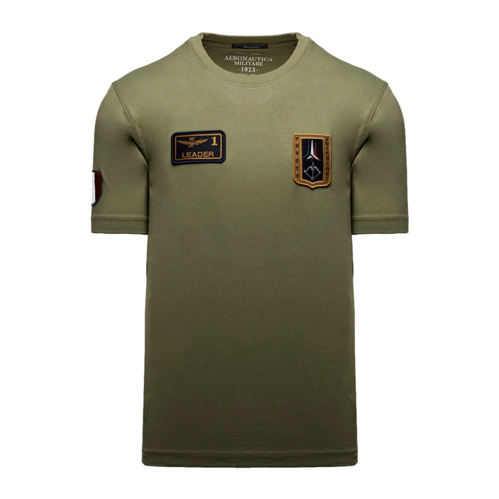 Aeronautica Militare Herren Grün - T Shirt Con Patch Frecce Tricolori - Tops - 4XL