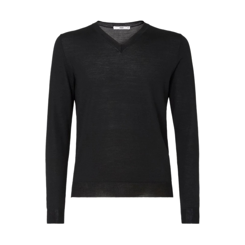 Fendi - Pullover Mit V-Ausschnitt Aus Schurwolle - Knitwear - Herren - Schwarzk - Xl - Bild 5