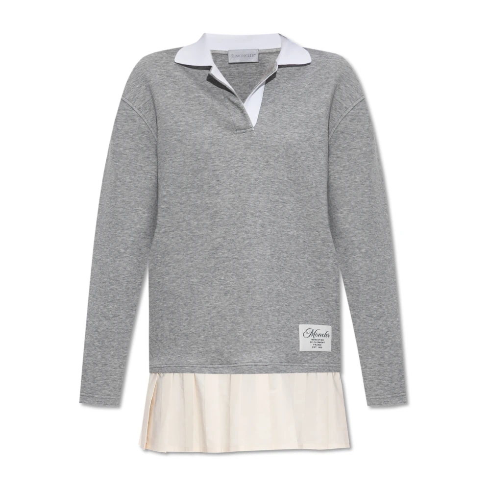 Moncler Damen Grau - Kleid Mit Kragen - Dresses - Xs