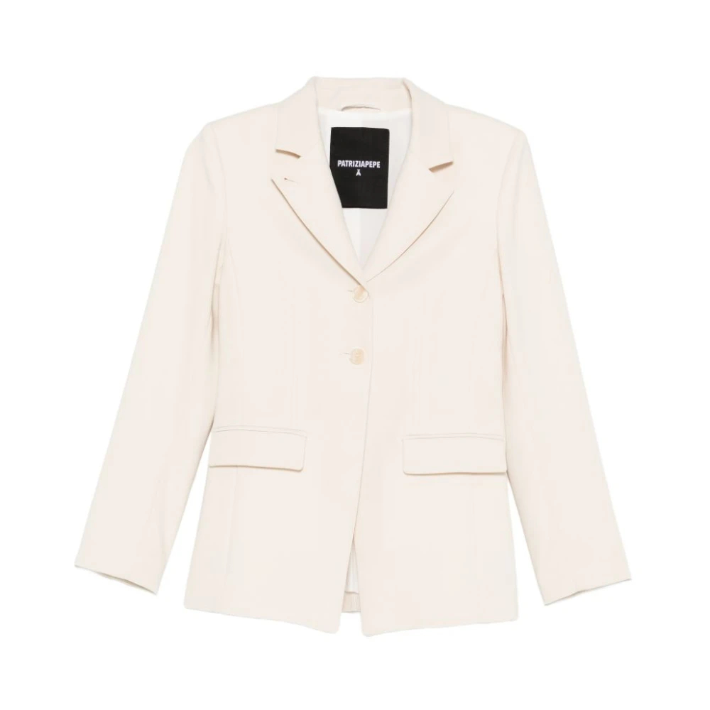 Patrizia Pepe Damen Beige - Schmal Geschnittener- Taillierter Blazer - Jackets - S