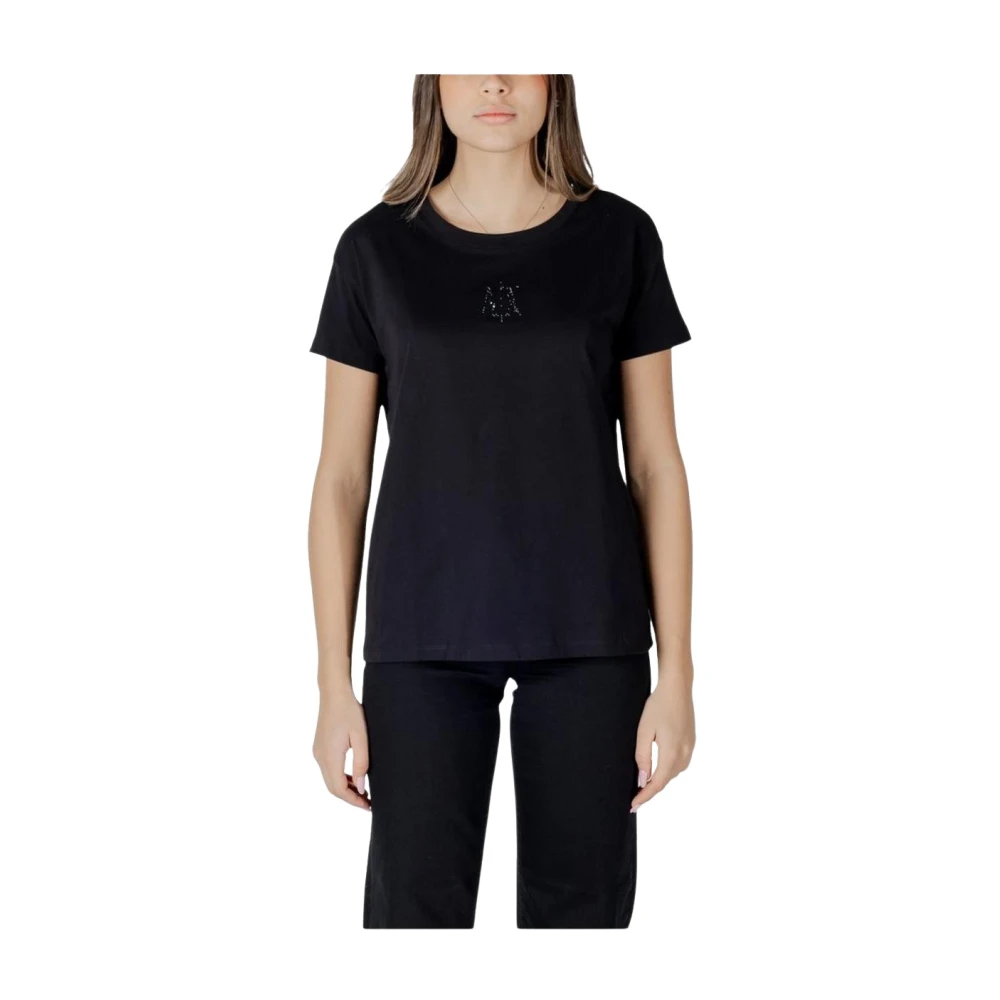 Armani Exchange - Schwarzes Baumwoll-T-Shirt Für Frauen - Tops - Damen - Schwarzk - Xs - Bild 8