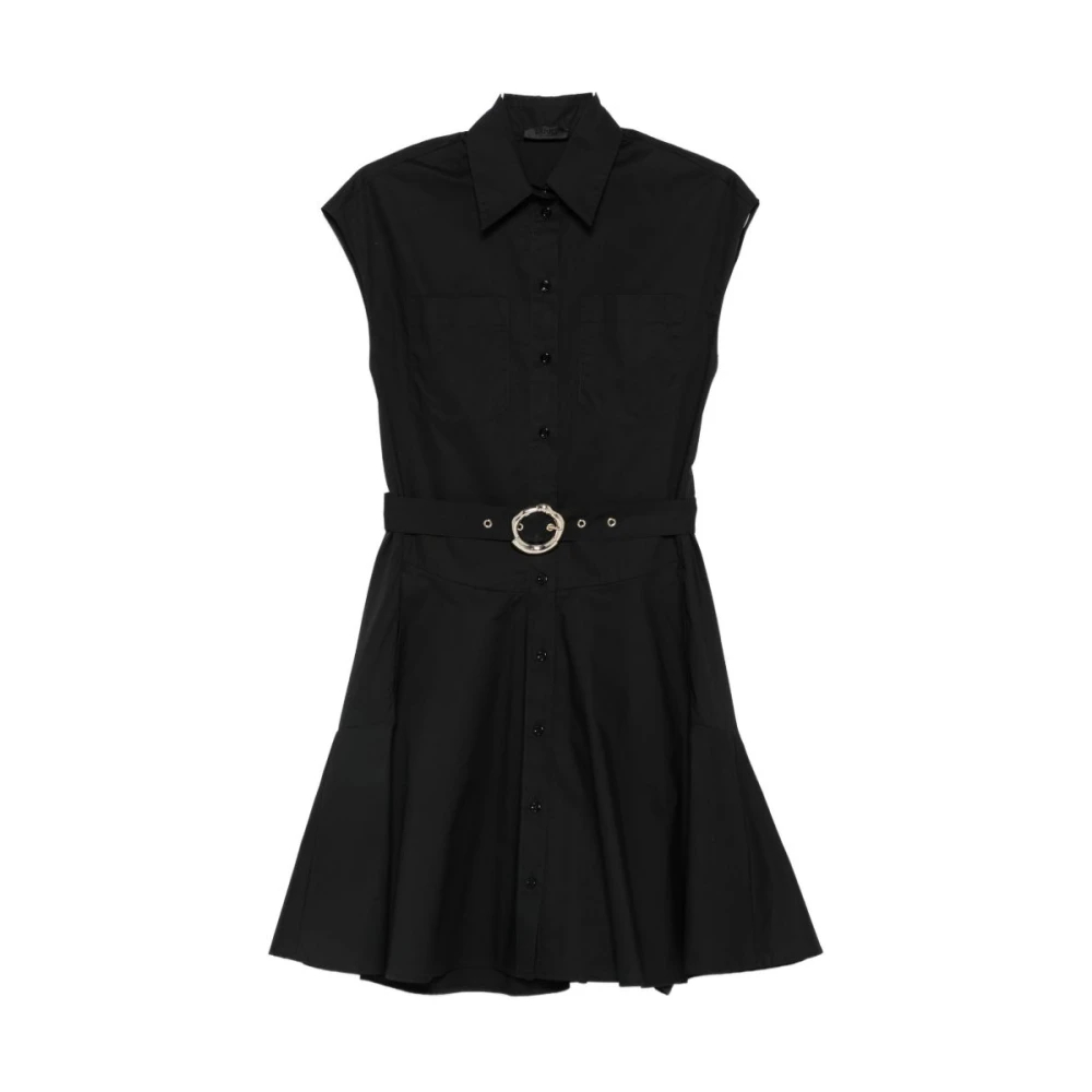 Liu Jo Damen Schwarz - Gürtel-Mini-Hemdkleid - Dresses - K -M