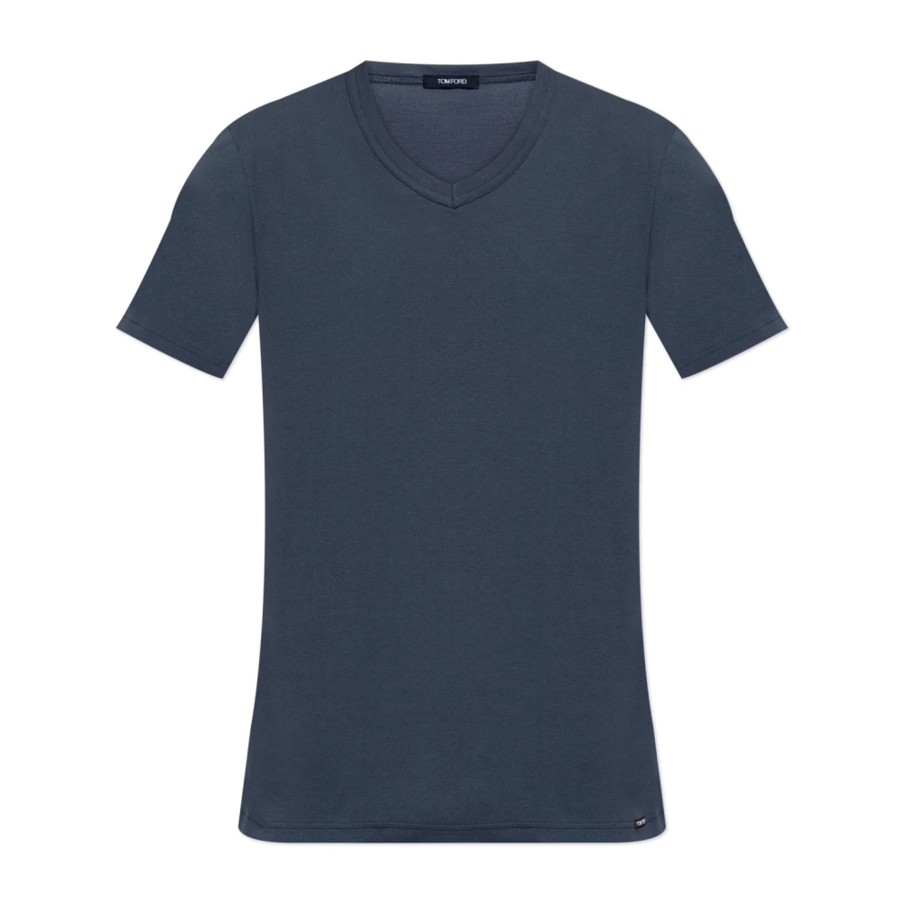 Tom Ford Herren Blau - V-Ausschnitt T-Shirt - Tops - 2XL