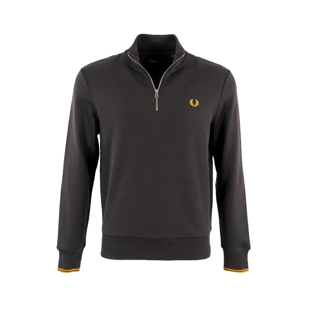 Fred Perry Herren Grau Troyer Baumwolle Unifarben - Bild 6