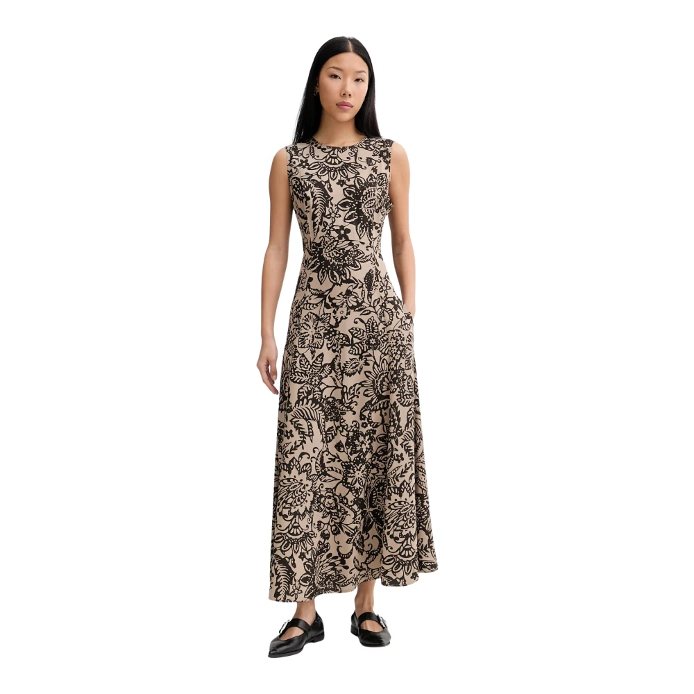 VAN GRAAF Marc O'polo Damen Melange Maxikleid Viskose (100%) Braun, Größe 38 - Bild 3