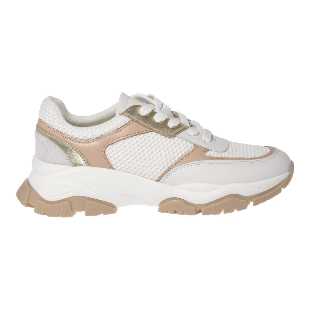 Baldinini Damen Weiß - Leather And Mesh Sneaker - Shoes - 37 1/2 Eu
