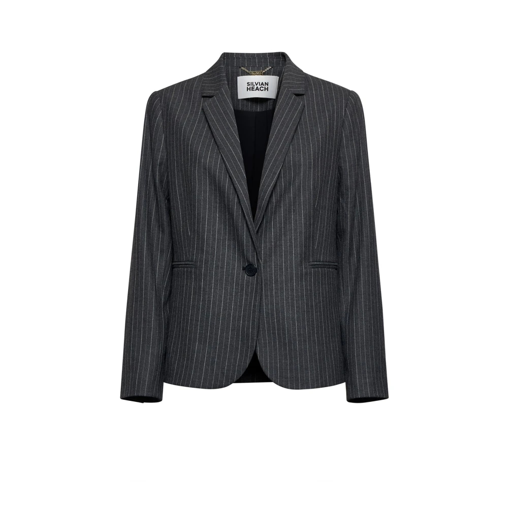 Silvian Heach Damen Grau - Blazer Mit Feinen Streifen - Jackets - L
